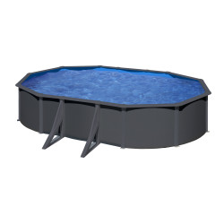 Piscine anthracite 5,27 x 3,27 x 1,22 m GRE