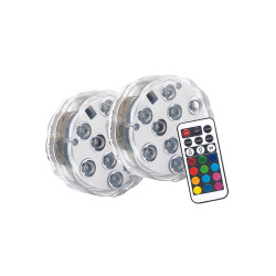 Lot de 2 lampes flottantes LED avec télécommande Ø 7 x 2,8 cm XANLITE Lot de 2 lampes flottantes LED avec télécommande Ø 7 x 2,8 cm XANLITE