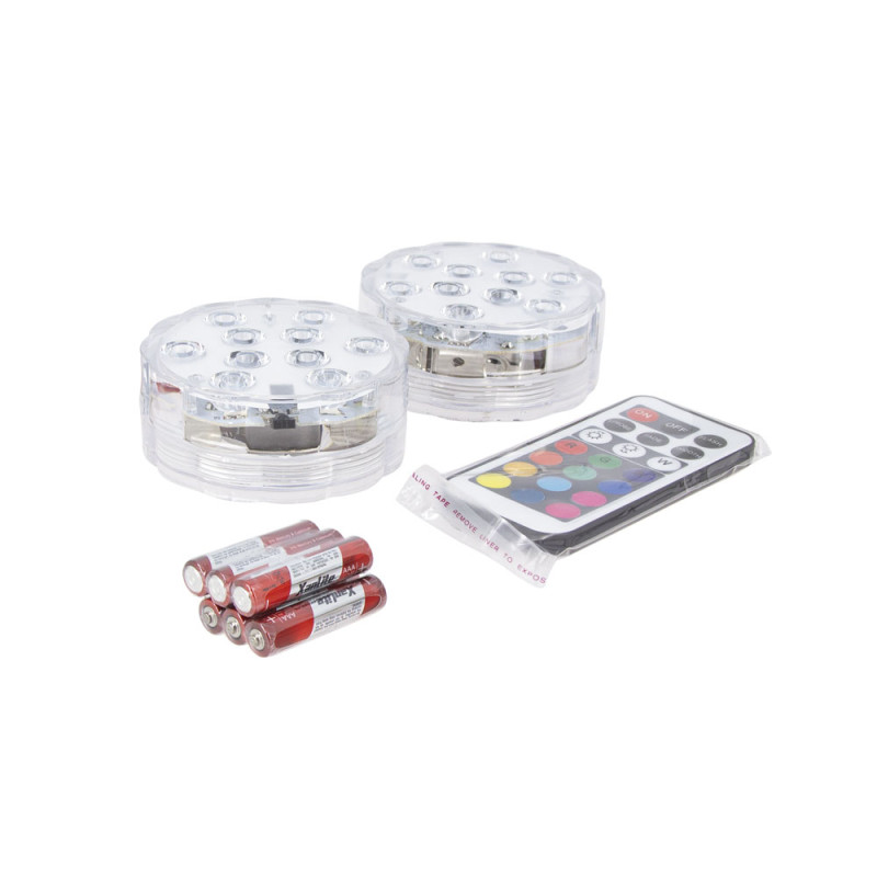 Lot de 2 lampes flottantes LED avec télécommande Ø 7 x 2,8 cm XANLITE Lot de 2 lampes flottantes LED avec télécommande Ø 7 x 2,8 cm XANLITE