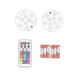 Lot de 2 lampes flottantes LED avec télécommande Ø 7 x 2,8 cm XANLITE Lot de 2 lampes flottantes LED avec télécommande Ø 7 x 2,8 cm XANLITE