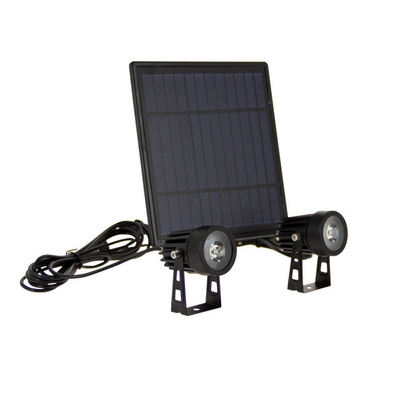 Lot de 2 projecteurs solaires LED avec panneau XANLITE