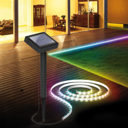Lot de 2 rubans solaires LED RVB 3 m XANLITE Lot de 2 rubans solaires LED RVB 3 m XANLITE