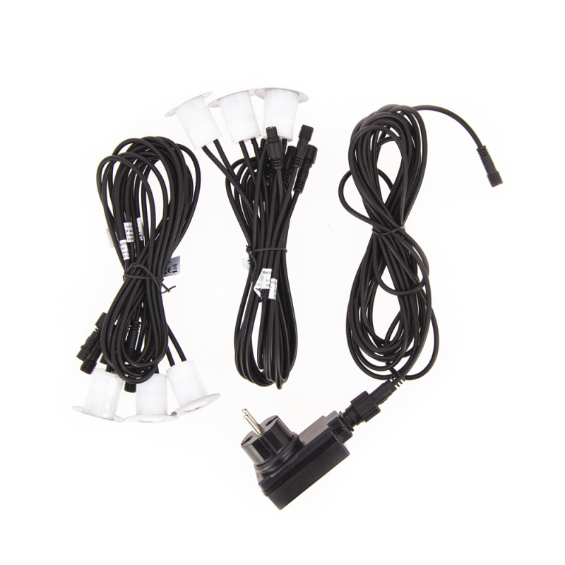 Lot de 6 spots extérieurs encastrables LED 1 W Ø 4 x 3,5 cm XANLITE