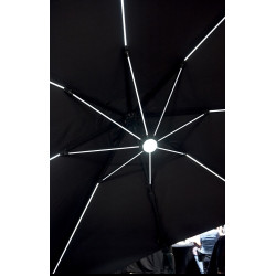 Parasol déporté inclinable avec éclairage LED anthracite 300 x 300 cm