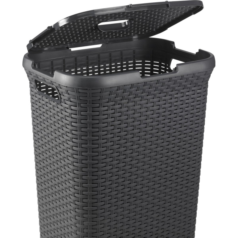 Coffre à linge Natural Style 60 L anthracite CURVER