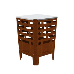 Brasero Jill en acier corten 38 x 38 x 55 cm BARBECOOK