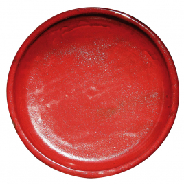 Soucoupe en céramique émaillée rouge Ø 42 cm