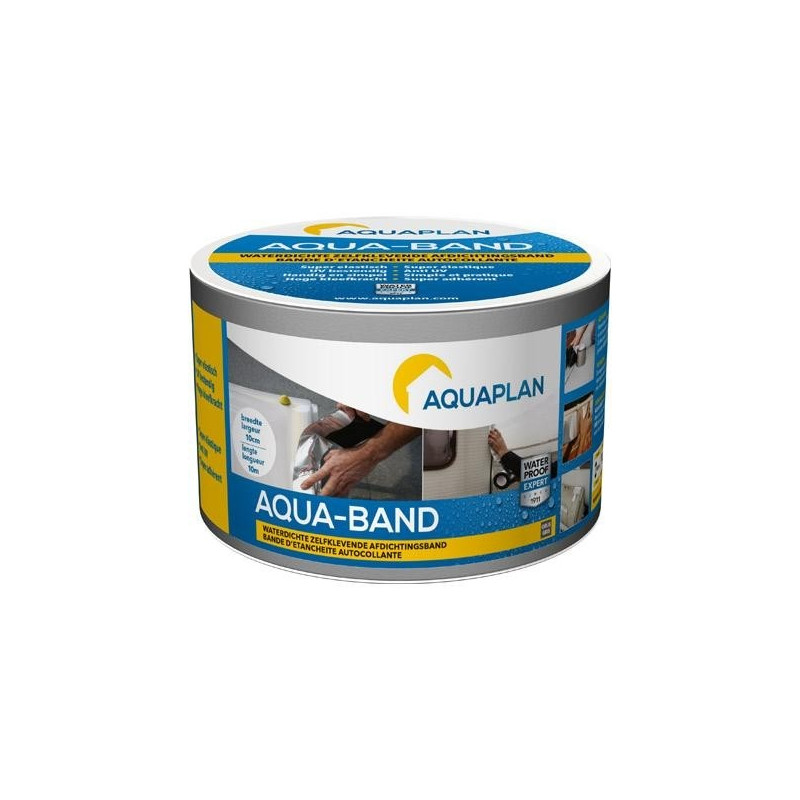 Bande d'étanchéité autocollante Aqua-Band grise 10 m x 10 cm AQUAPLAN