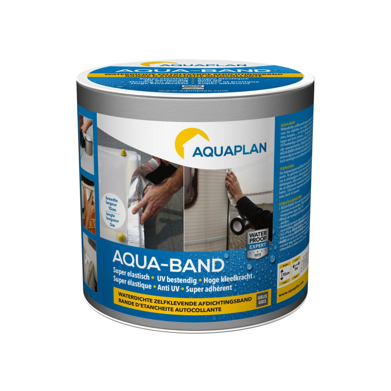 Bande d'étanchéité autocollante Aqua-Band grise 5 m x 15 cm AQUAPLAN