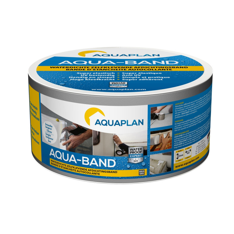 Bande d'étanchéité autocollante Aqua-Band grise 5 m x 7,5 cm AQUAPLAN