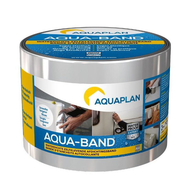 Bande d'étanchéité autocollante Aqua-Band alu 5 m x 10 cm AQUAPLAN