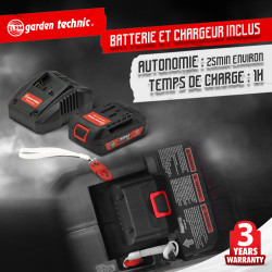 Tondeuse sur batterie TDE20V33-LIF 20 V 2 Ah ELEM GARDEN TECHNIC Tondeuse sur batterie TDE20V33-LIF 20 V 2 Ah ELEM GARDEN TECHNIC