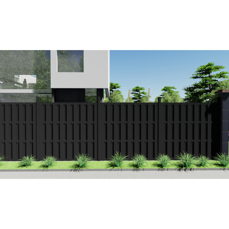 Ecran de jardin en composite 180 x 180 cm anthracite