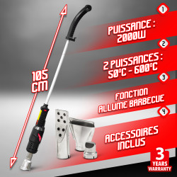 Désherbeur électrique 2 en 1 DET2001BBQ 2000 W ELEM GARDEN TECHNIC Désherbeur électrique 2 en 1 DET2001BBQ 2000 W ELEM GARDEN TECHNIC