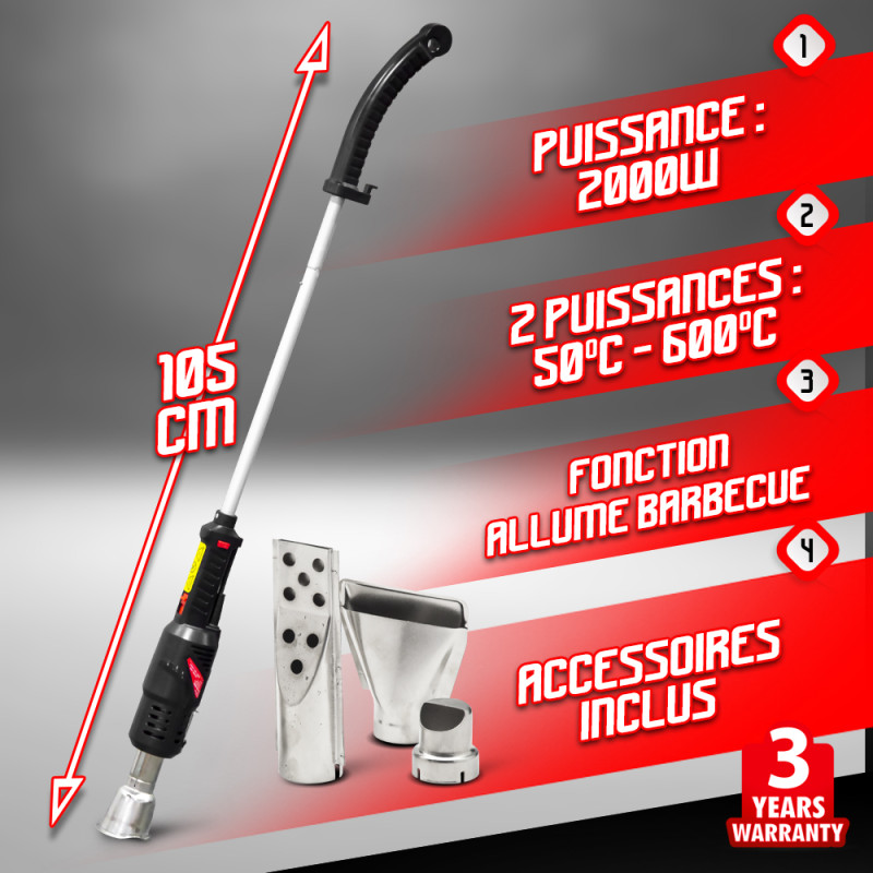 Désherbeur électrique 2 en 1 DET2001BBQ 2000 W ELEM GARDEN TECHNIC Désherbeur électrique 2 en 1 DET2001BBQ 2000 W ELEM GARDEN TECHNIC