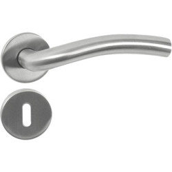 Poignée de porte en inox avec rosace et entrée | LINEA BERTOMANI