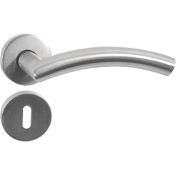 Poignée de porte en inox avec rosace et entrée | LINEA BERTOMANI