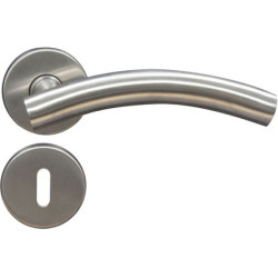 Poignée de porte en inox avec rosace et entrée | LINEA BERTOMANI