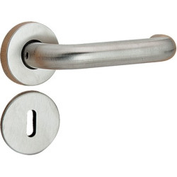 Poignée de porte en inox avec rosace et entrée | LINEA BERTOMANI