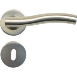 Poignée de porte en inox avec rosace et entrée | LINEA BERTOMANI