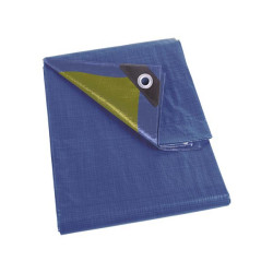 Bâche de protection bleue et kaki 2 x 2 m PEREL