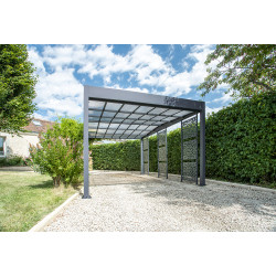 Carport Libeccio en aluminium 16,6 m² avec 3 claustras
