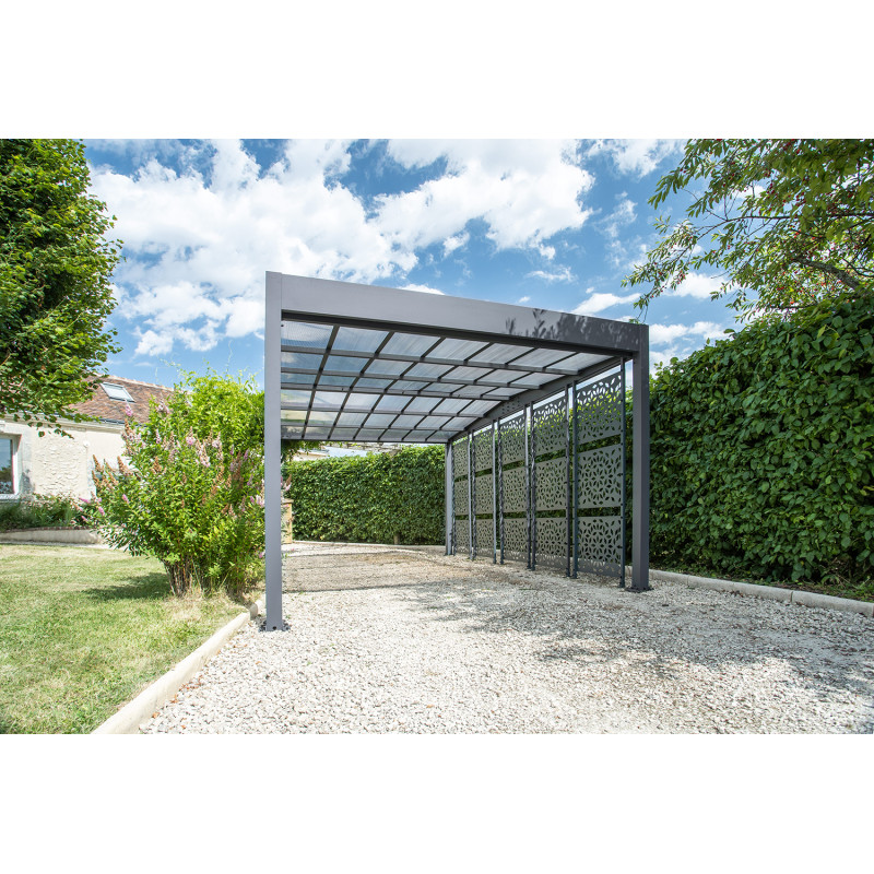 Carport Libeccio en aluminium 16,6 m² avec 5 claustras Carport Libeccio en aluminium 16,6 m² avec 5 claustras