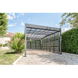 Carport Libeccio en aluminium 16,6 m² avec 8 claustras