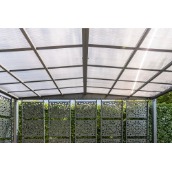 Carport Libeccio en aluminium 16,6 m² avec 8 claustras