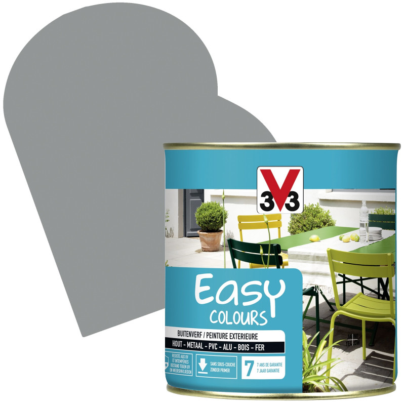 Peinture extérieure Easy Colours gris galet satiné 0,5 L V33