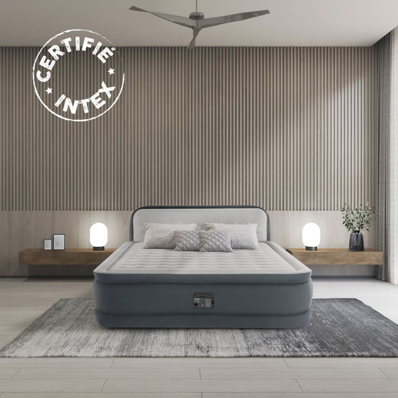 Matelas gonflable Queen Dura Beam Headboard 152 x 236 x 86 cm INTEX Matelas gonflable Queen Dura Beam Headboard 152 x 236 x 86 cm INTEX