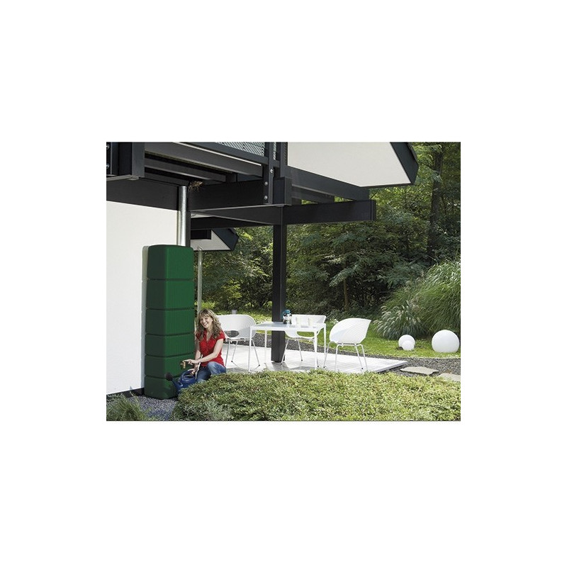 Tonneau Slim Vert 650L : Récupérateur Eau de Pluie | GARANTIA Tonneau Slim Vert 650L : Récupérateur Eau de Pluie | GARANTIA