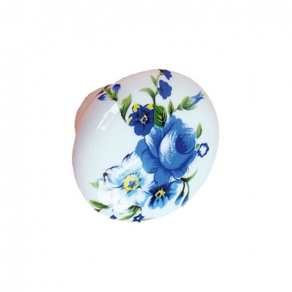 Bouton avec fleurs en porcelaine Ø 32 mm