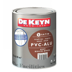 Peinture PVC-Alu brune 1 L DE KEYN