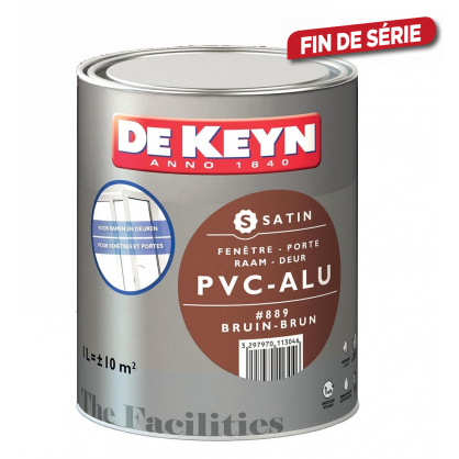 Peinture PVC-Alu brune 1 L DE KEYN