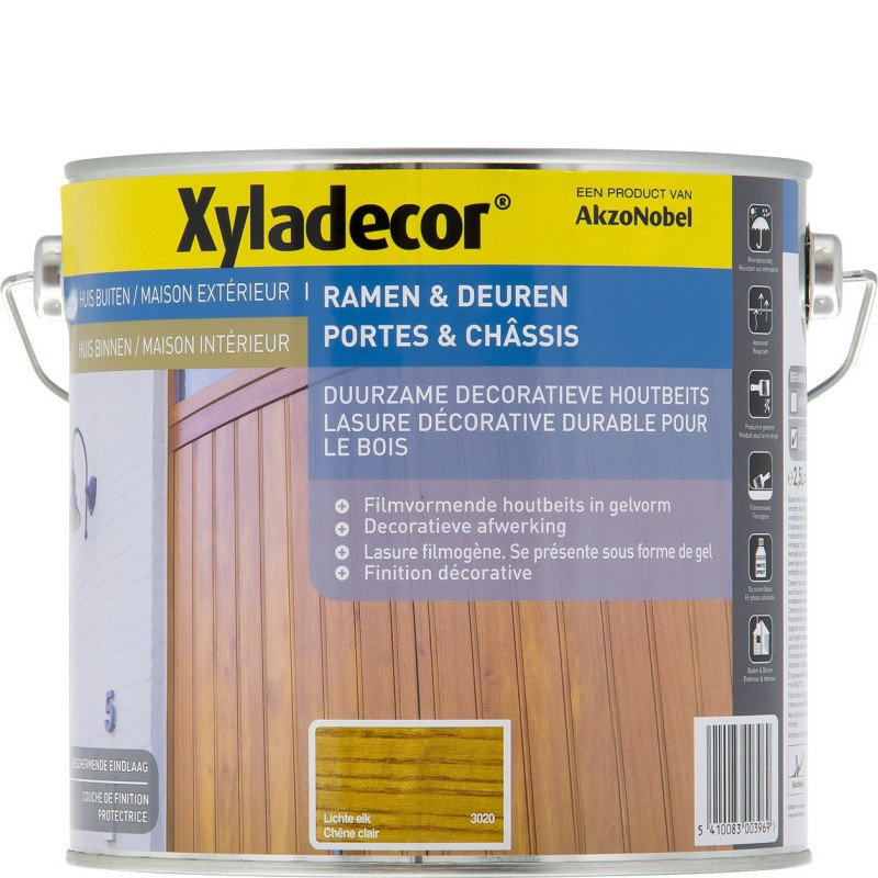 Lasure décorative Porte & Châssis chêne clair 2,5 L XYLADECOR