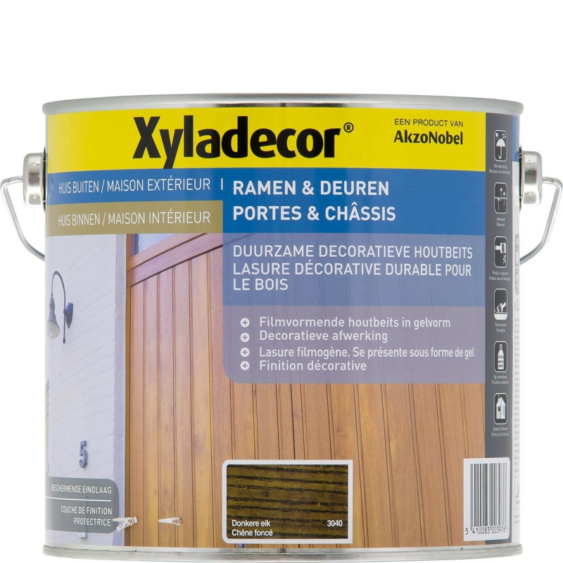 Lasure décorative Porte & Châssis chêne foncé 2,5 L XYLADECOR