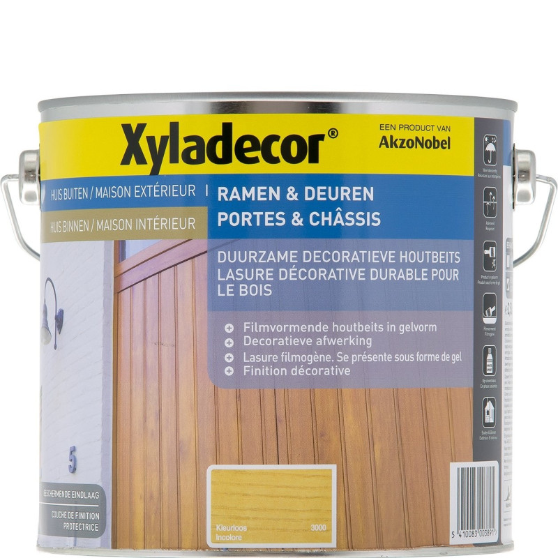 Lasure décorative Porte & Châssis incolore 2,5 L XYLADECOR