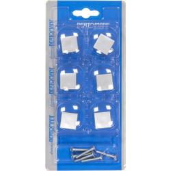 Bouton carré nickelé LINEA BERTOMANI – 6 pièces | LINEA BERTOMANI

