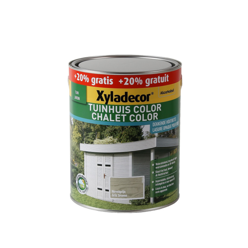 Lasure Chalet Color gris brume 2,5 L + 0,5 L gratuit XYLADECOR