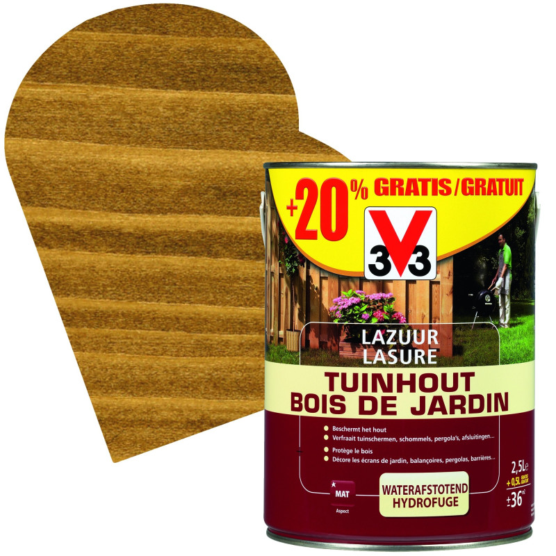 Lasure Bois De Jardin Mat 2,5L + 20%