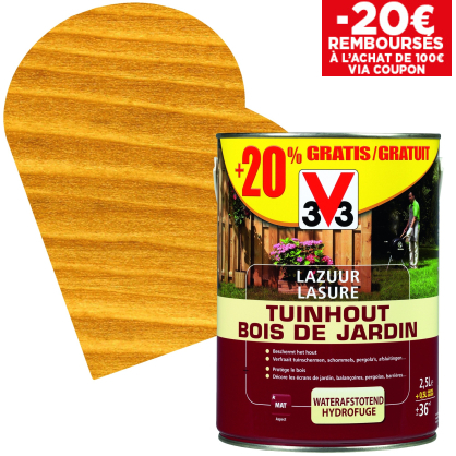 Lasure Bois De Jardin Mat 2,5L + 20%