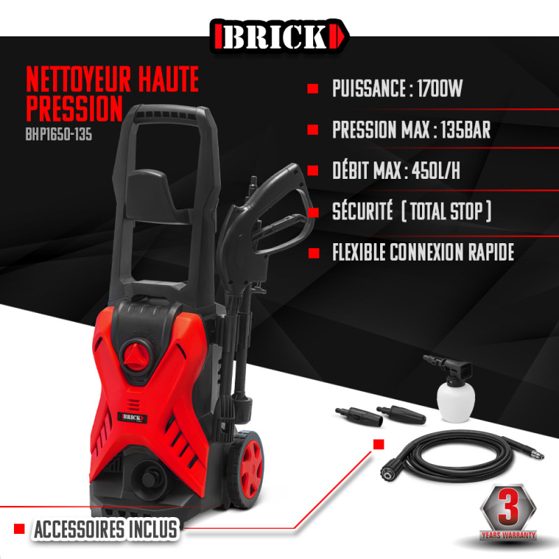 Nettoyeur haute pression BHP1650-135 135 bar BRICK