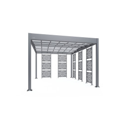 Carport Libeccio en aluminium 16,6 m² avec 5 claustras Carport Libeccio en aluminium 16,6 m² avec 5 claustras