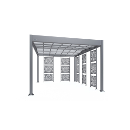 Carport Libeccio en aluminium 16,6 m² avec 5 claustras