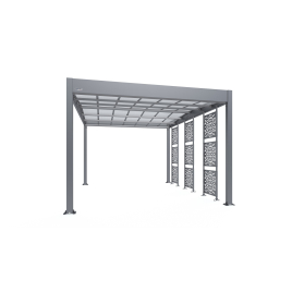 Carport Libeccio en aluminium 16,6 m² avec 3 claustras