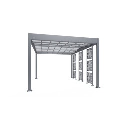 Carport Libeccio en aluminium 16,6 m² avec 3 claustras