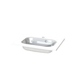 Plan de toilette Oval blanc brillant 60 cm TIGER