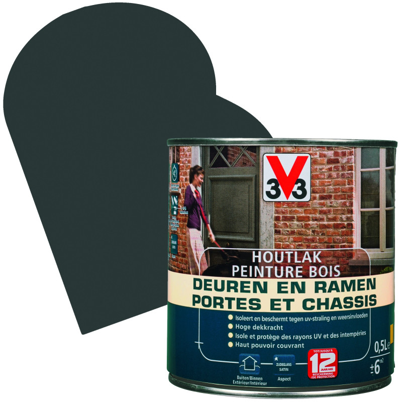 Peinture Bois Portes & Châssis volcanic stone 0,5 L V33