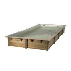 Piscine Linéa avec liner beige 3,5 x 6,5 m UBBINK